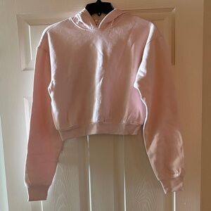 SKIMS Light Pink Cropped Hoodie